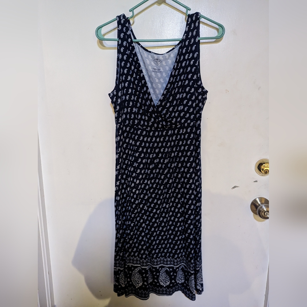 Navy Print Tank Dress